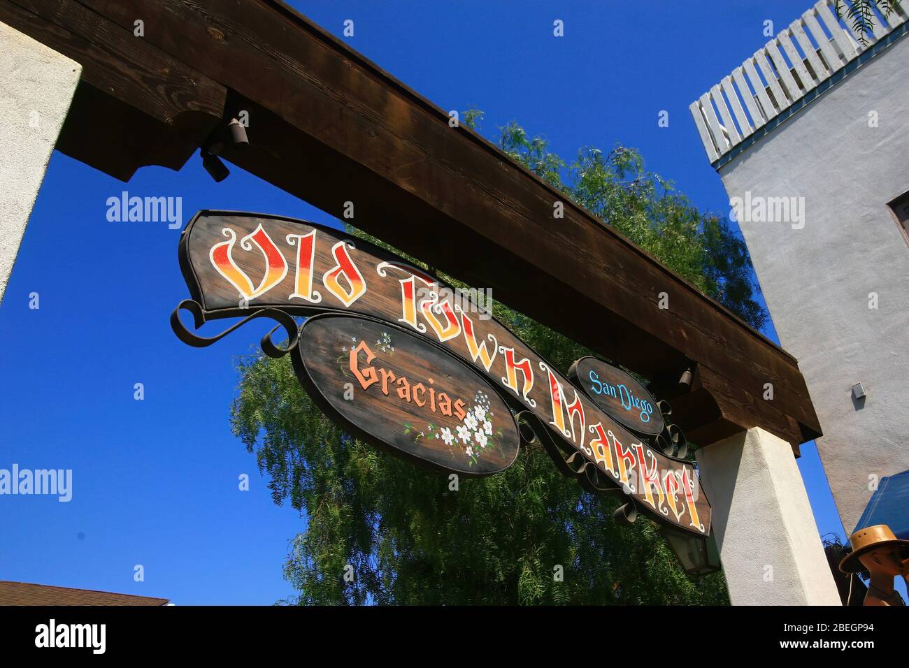 San Diego, 20. AUG 2009 - Eingang zum Old Town Market Stockfoto