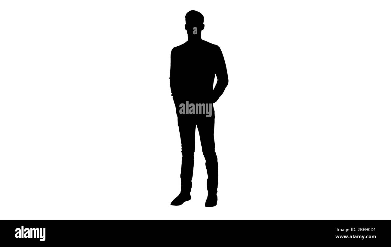 Silhouette Junge zuversichtlich Mann in Brille tragen Schutzmas Stockfoto Silhouette Junge zuversichtlich Mann in Brille tragen Schutzmas Stockfoto