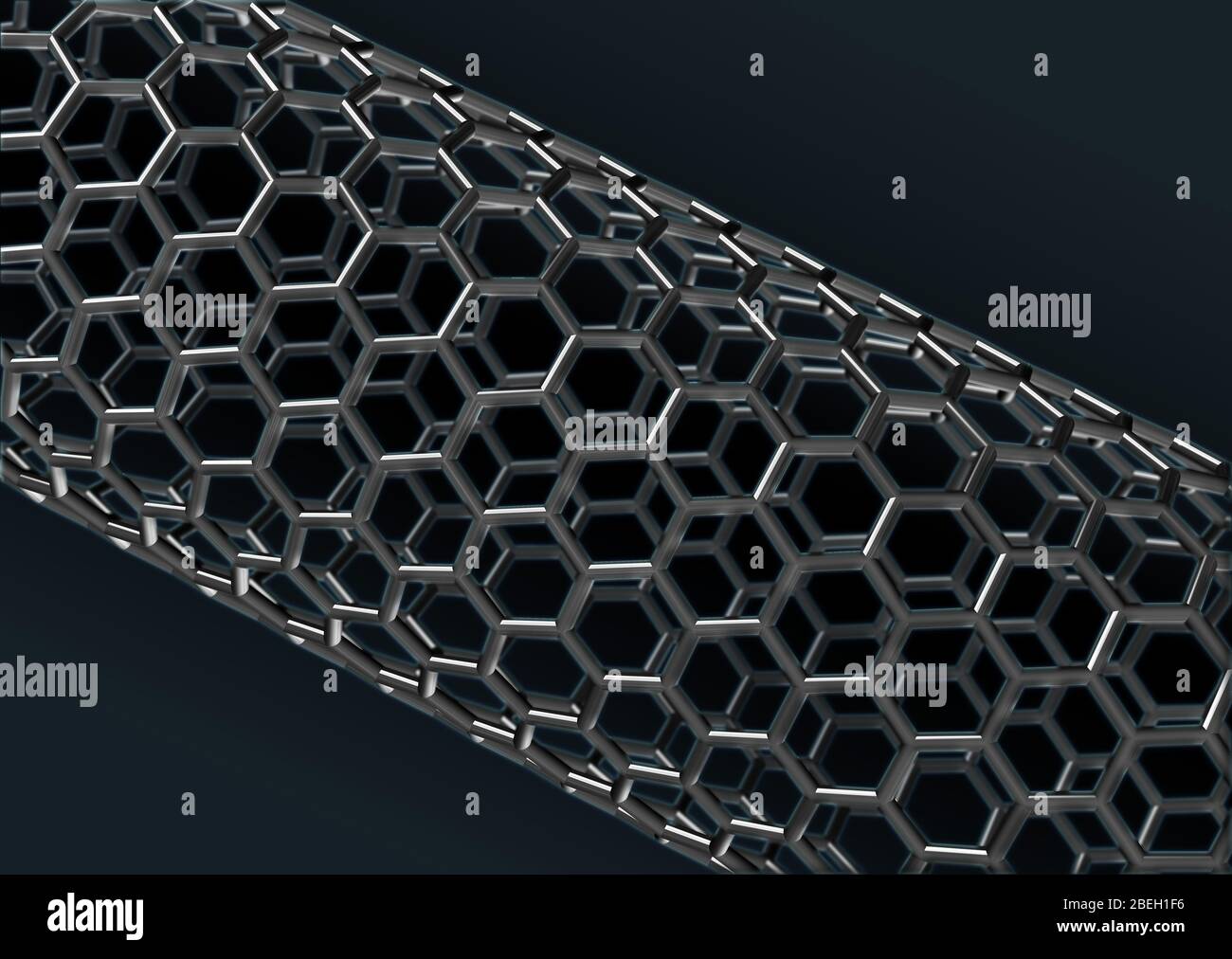 Molekulares Modell Der Kohlenstoff-Nanoröhre Stockfoto