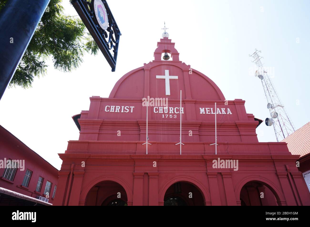 Christ Church ist eine anglikanische Kirche aus dem 18. Jahrhundert in der Stadt Malacca, Malaysia. Es ist die älteste funktionierende protestantische Kirche in Malaysia und ist mit Stockfoto