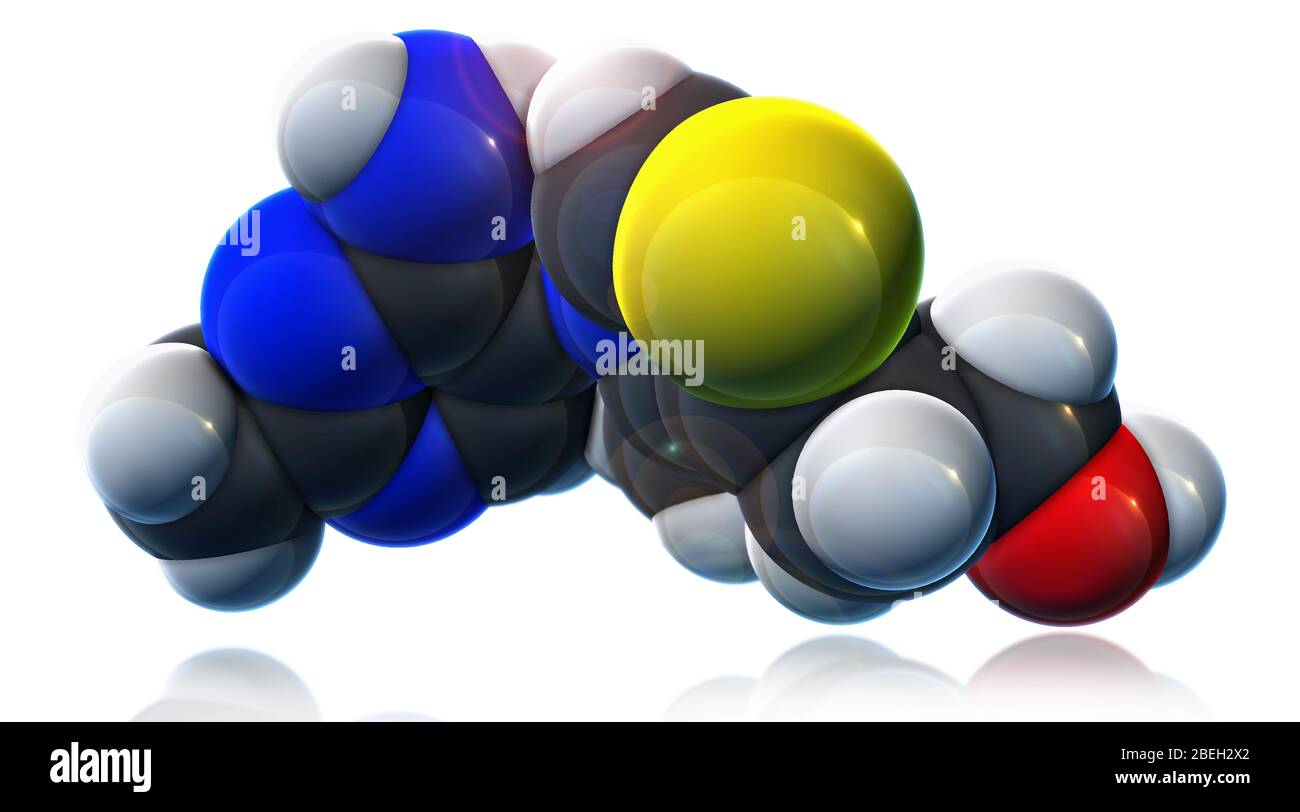 Vitamin B1, Molekulares Modell Stockfoto