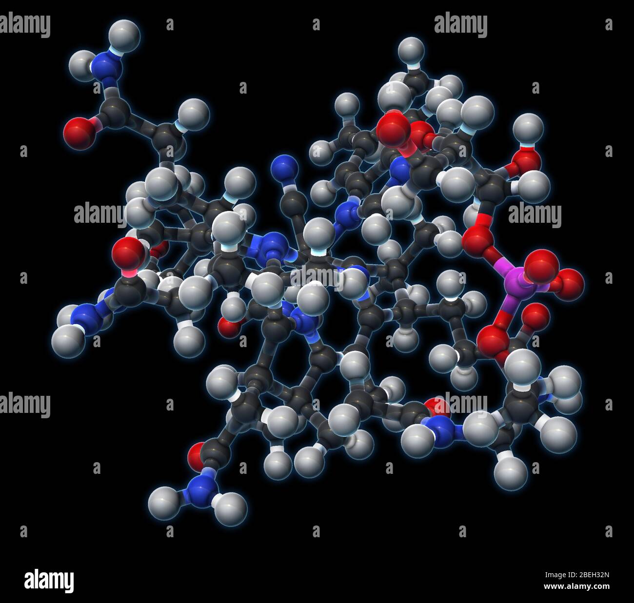Cyanocobalamin, Molekulares Modell Stockfoto