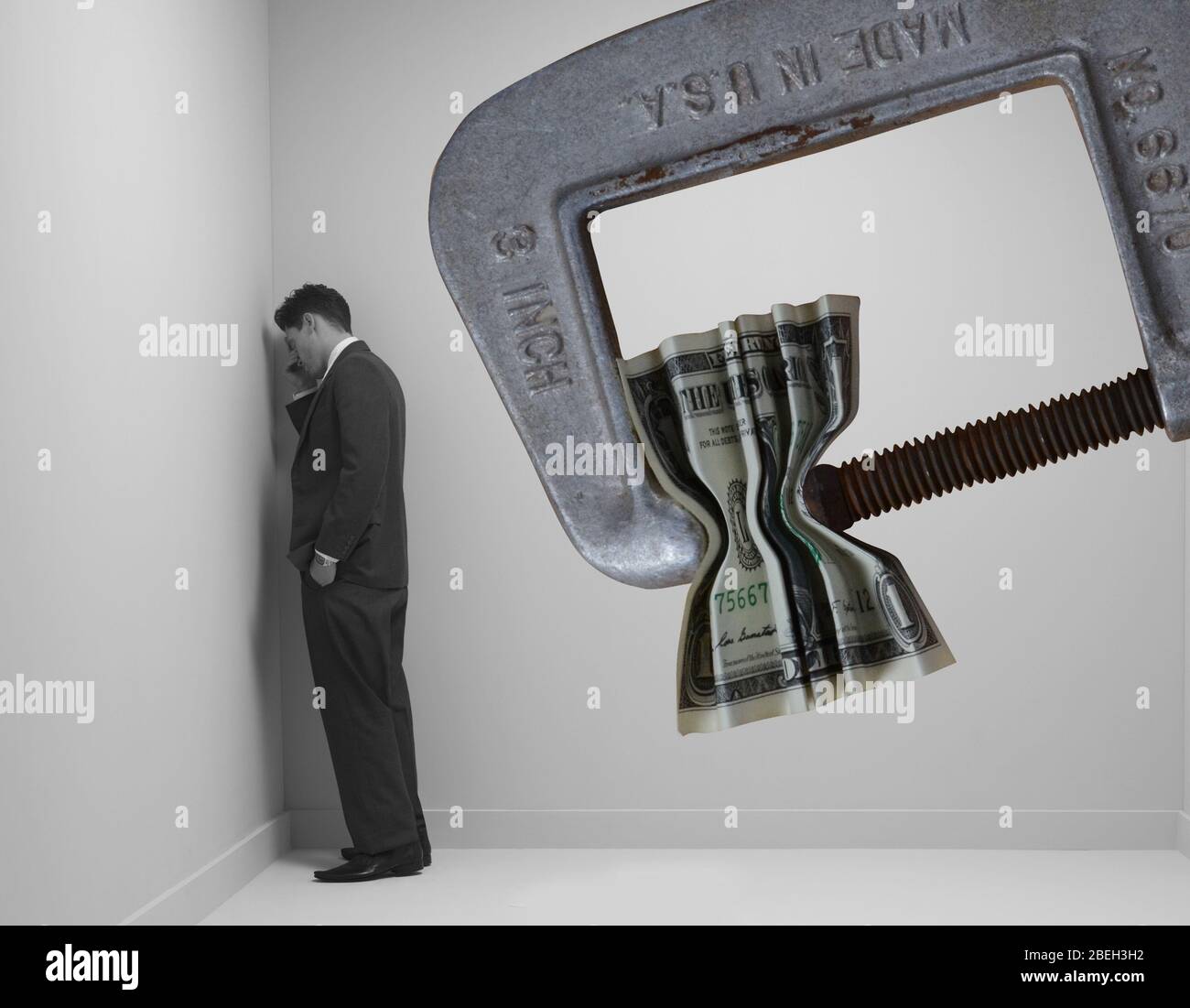 Finanzielle Belastung Stockfoto