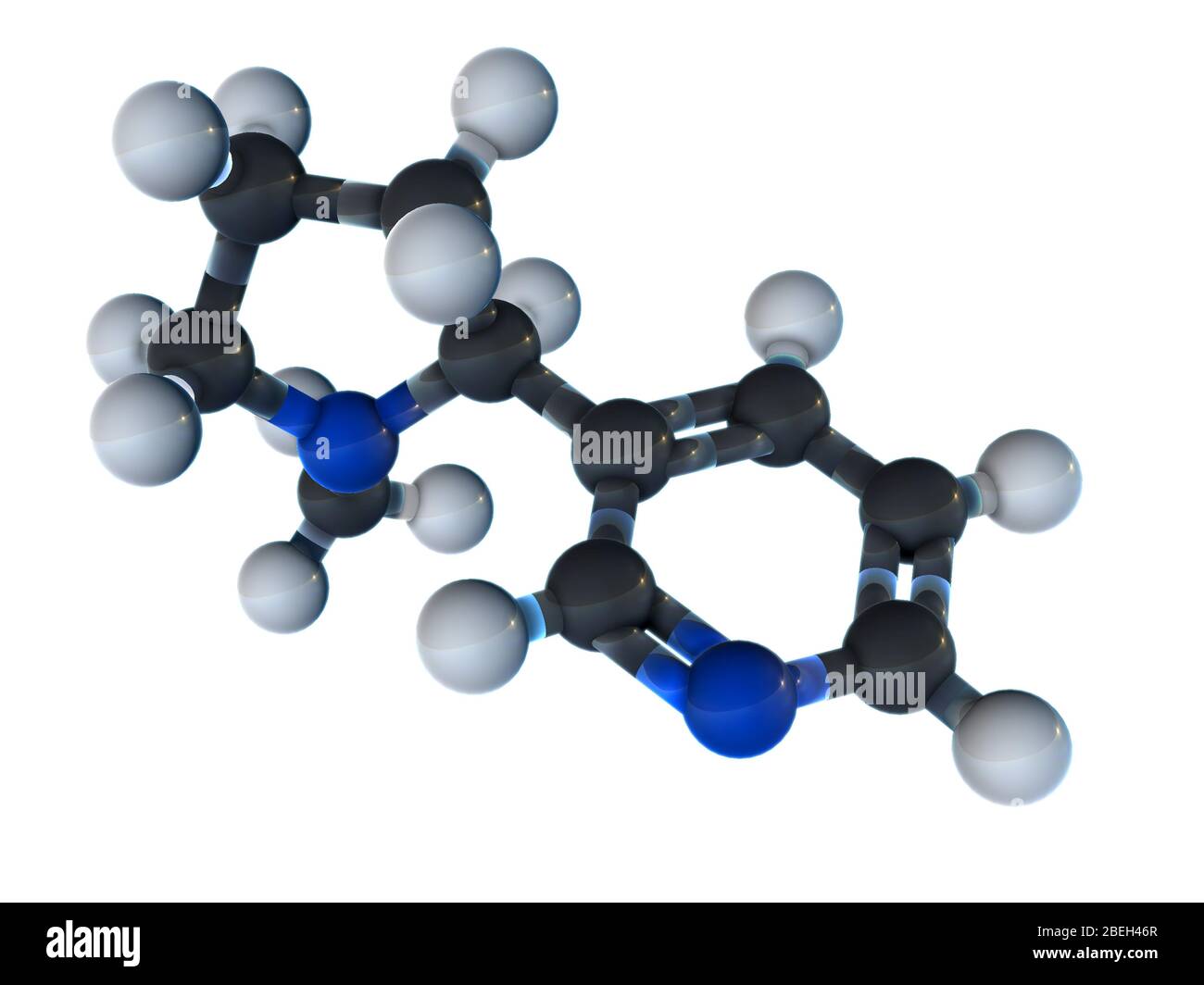Nikotin-Molekularmodell Stockfoto
