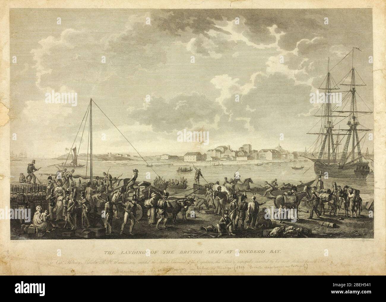 Henry L'Evêque e John Vendramini - Desembarque do exército britânico na baía de Mondego. Stockfoto