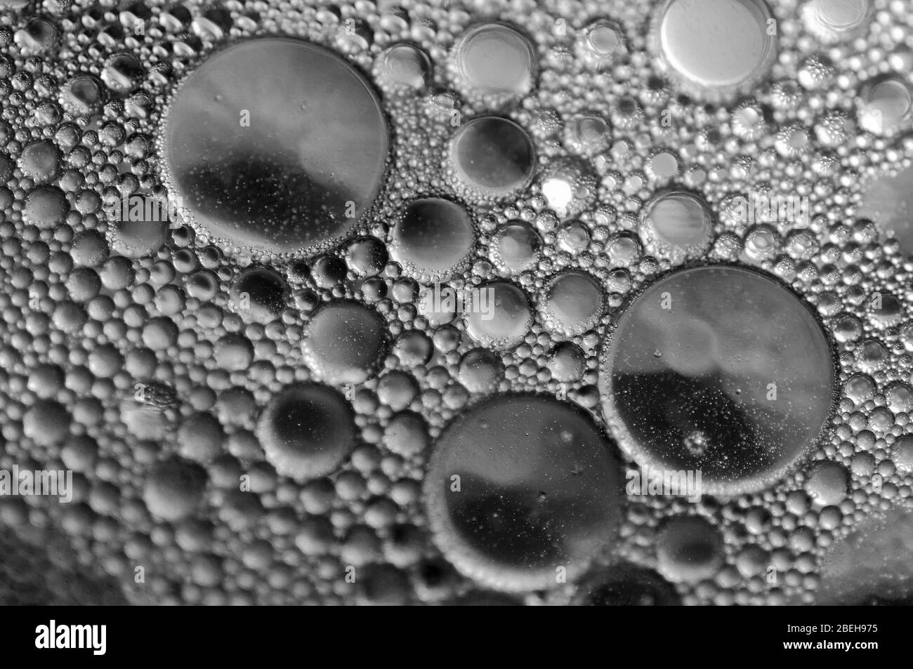 Makro Foto abstrakt schwarz-weißen Hintergrund von Blasen Nahaufnahme Stockfoto
