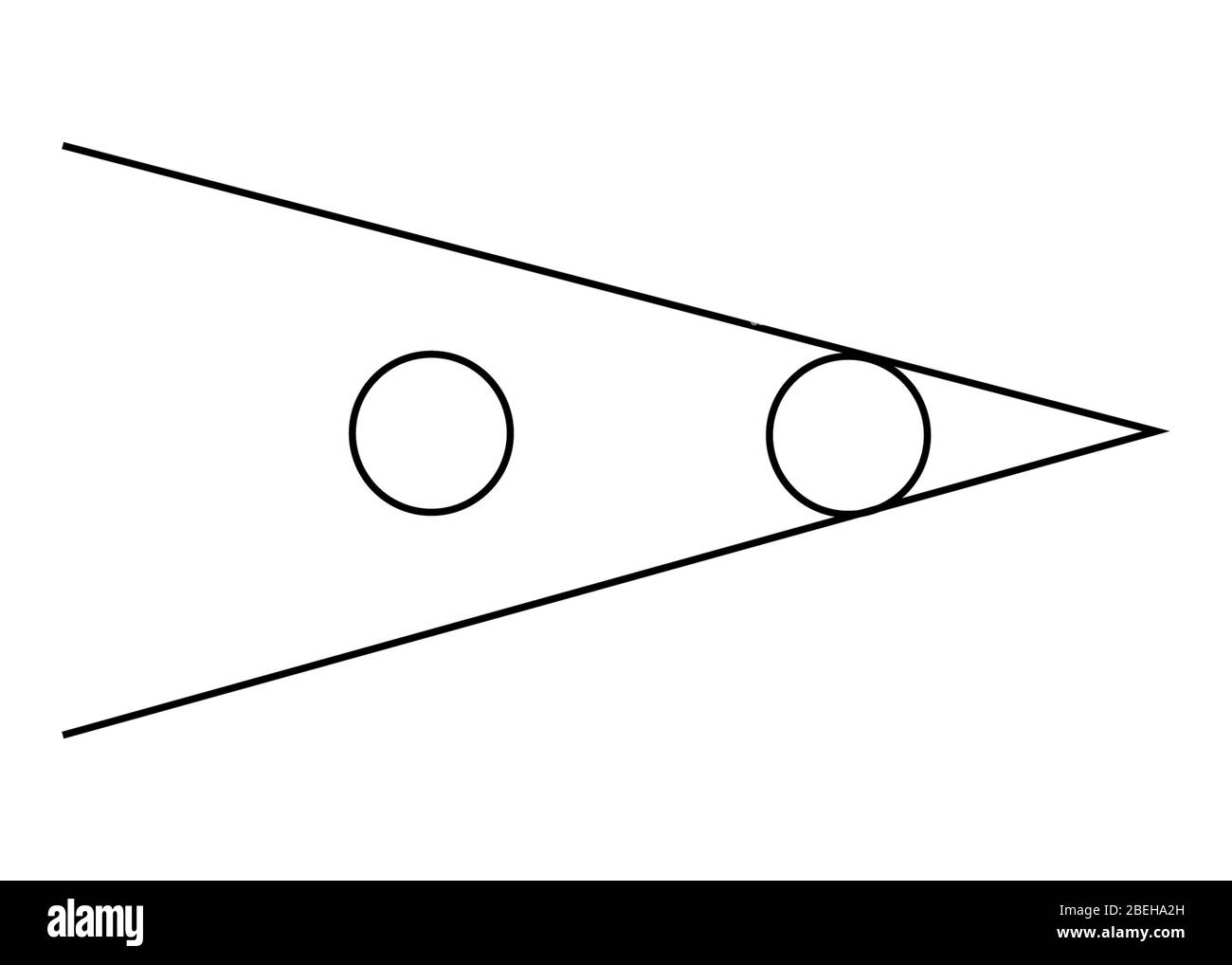Optische Täuschung, Ponzo, Illustration Stockfoto