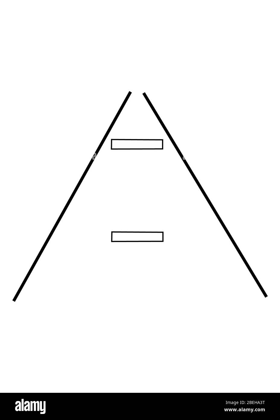 Optische Täuschung, Ponzo, Illustration Stockfoto