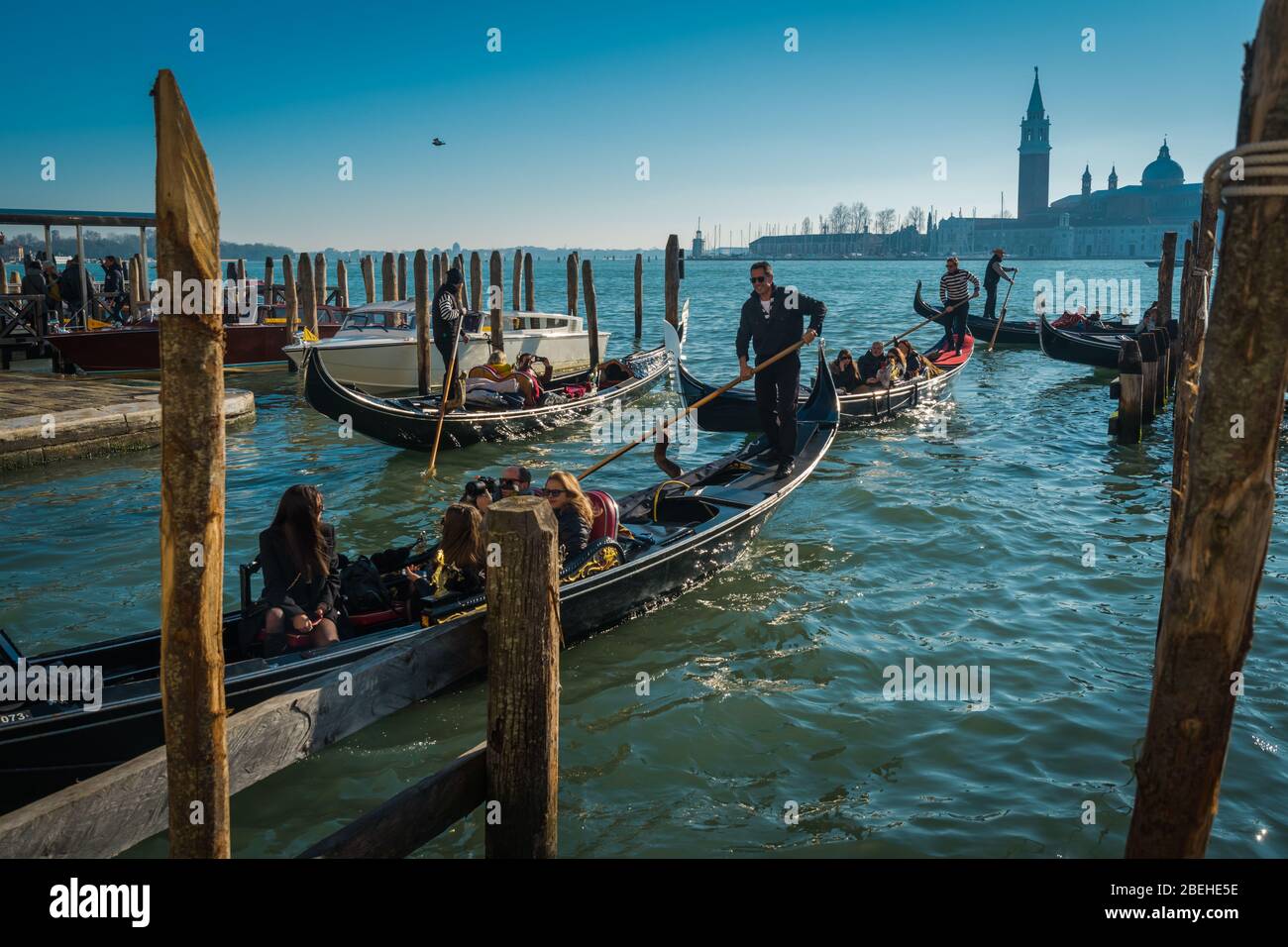 VENEDIG, VENETIEN / ITALIEN - DEZEMBER 26 2019: Venedig vor der COVID-19-Epidemie Stockfoto