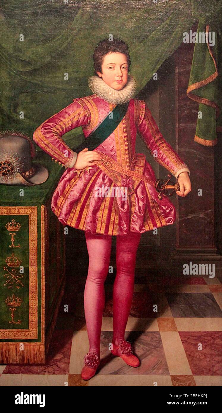 Louis XIII in Trauerkostüm - Frans Pourbus der Jüngere, um 1611 Stockfoto