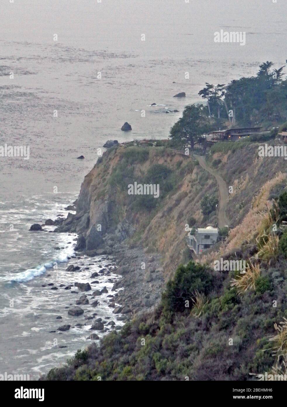 Blick auf esalen Institut Bäder in Big sur kalifornien Stockfoto