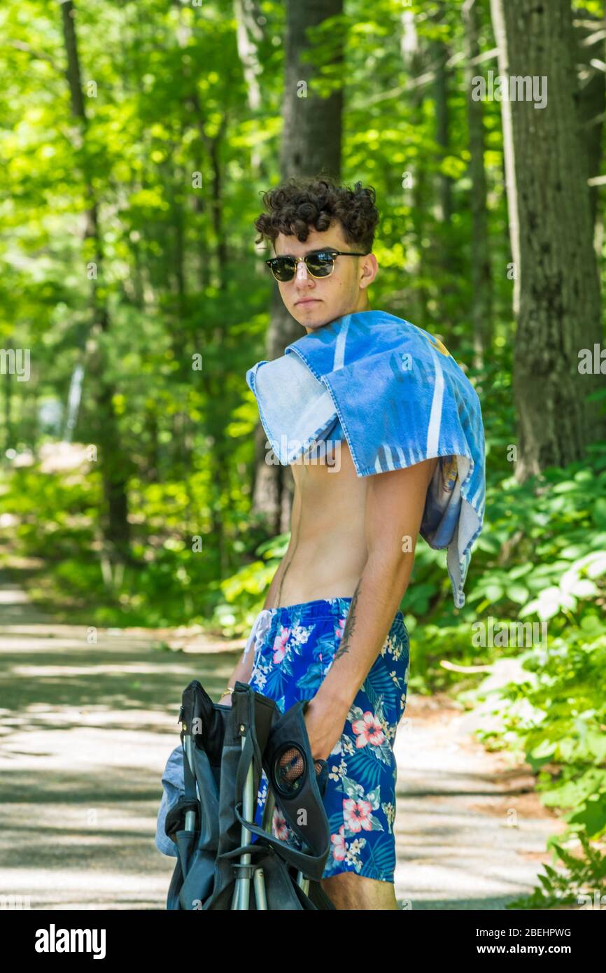 Algonquin Highlands County Cottage Land Vistas Wasserfälle und Flora Fauna Ontario, Kanada Stockfoto