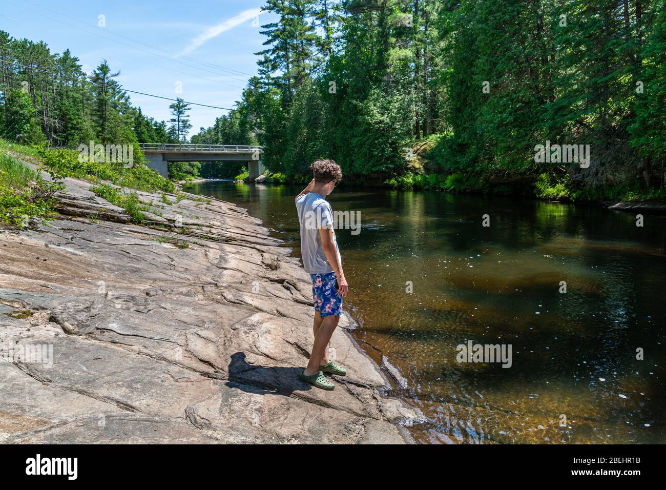 Algonquin Highlands County Cottage Land Vistas Wasserfälle und Flora Fauna Ontario, Kanada Stockfoto