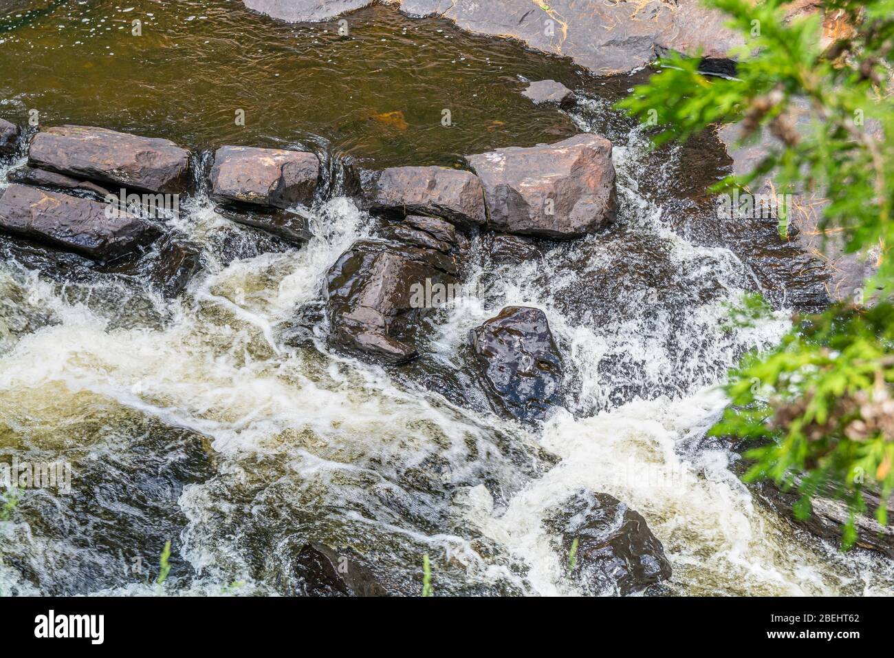 Algonquin Highlands County Cottage Land Vistas Wasserfälle und Flora Fauna Ontario, Kanada Stockfoto