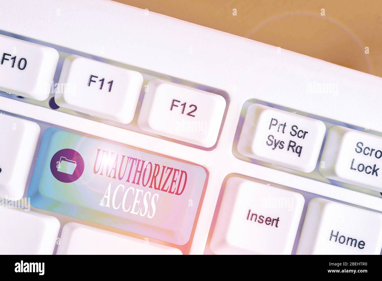 Konzeptionelle Hand schreiben, nicht autorisierten Zugriff. Konzept Bedeutung Verwenden eines Computers oder Netzwerks ohne Erlaubnis Stockfoto