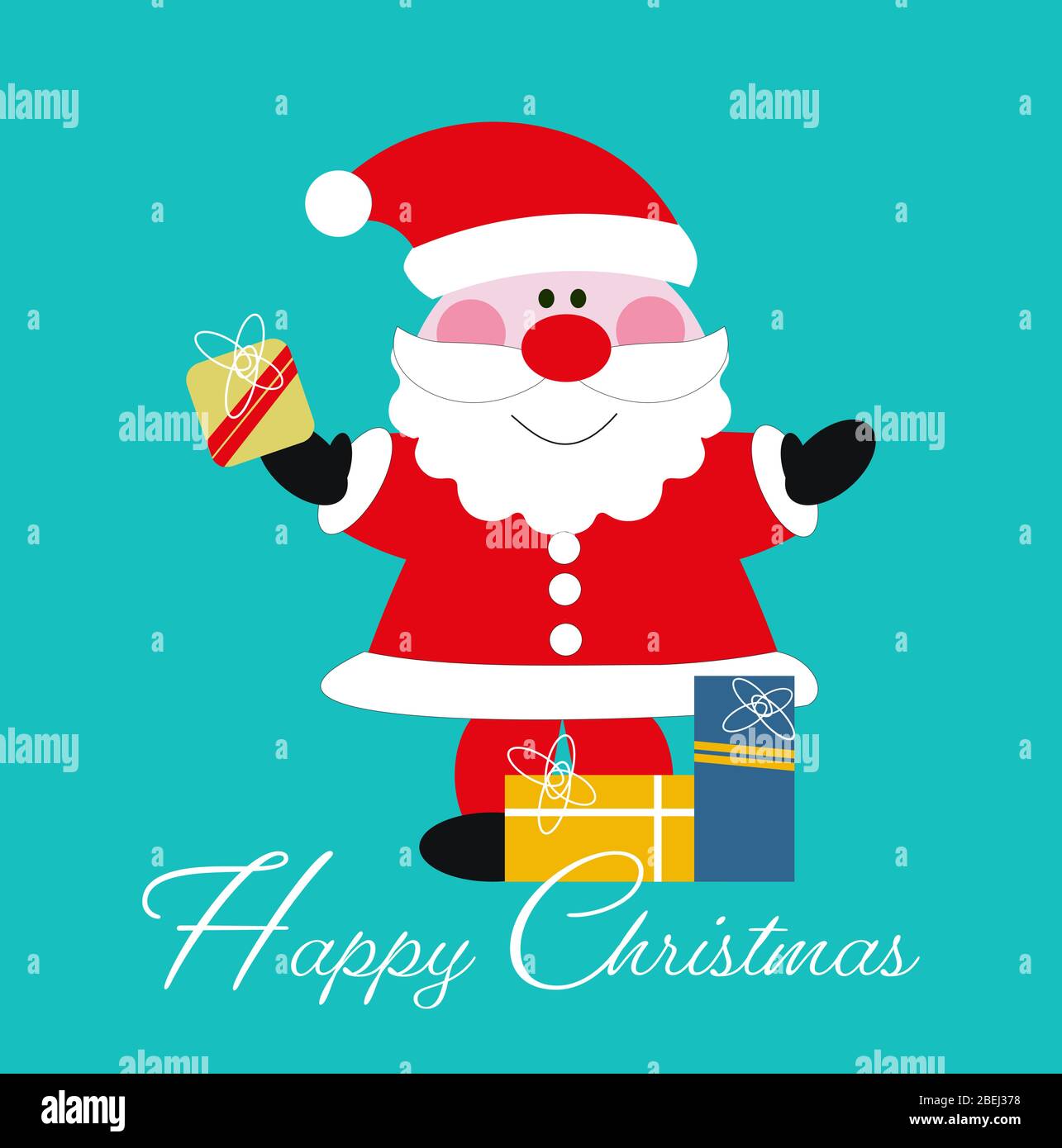 Weihnachtsmann mit Weihnachtsgeschenke Vektor-Illustration Stock Vektor