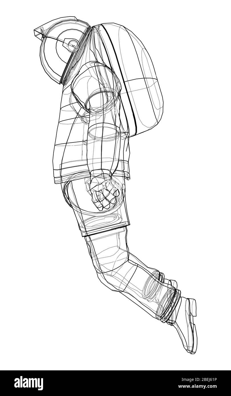 Astronaut Konzept. Vektor Rendering von 3d Stock Vektor