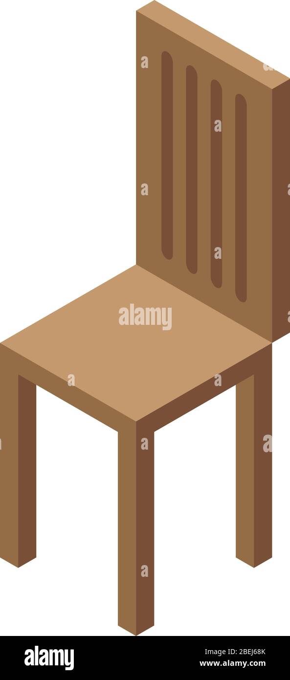 Holz Stuhl Symbol, isometrische Stil Stock Vektor