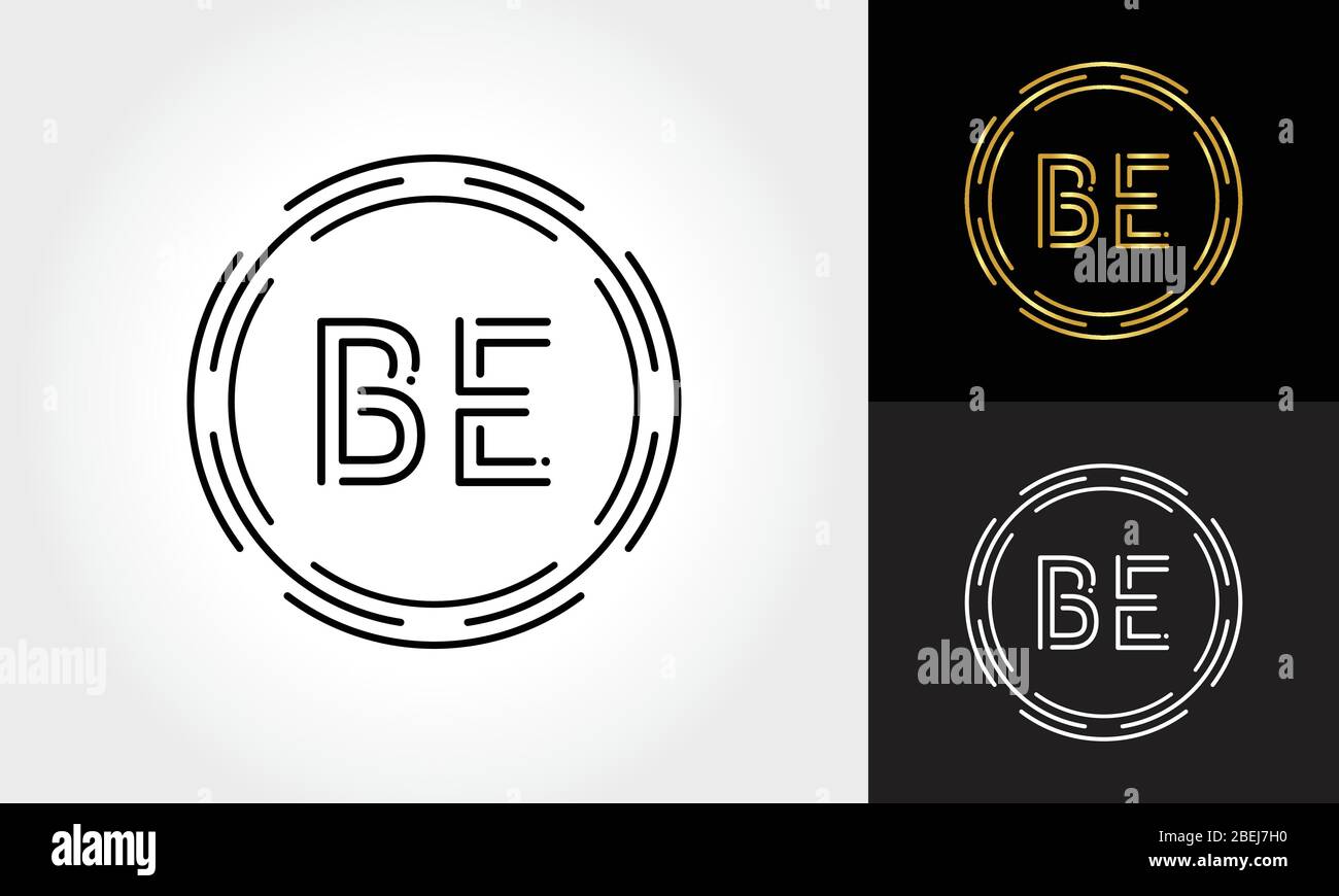 Initial Letter BE Logo Creative Typography Vektorvorlage. Digital Abstract Letter BE Logo Design Stock Vektor