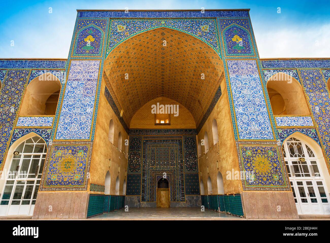 Mozaffari-Jame-Moschee oder Freitagsmoschee, Innenhof, Kerman, Provinz Kerman, Iran Stockfoto