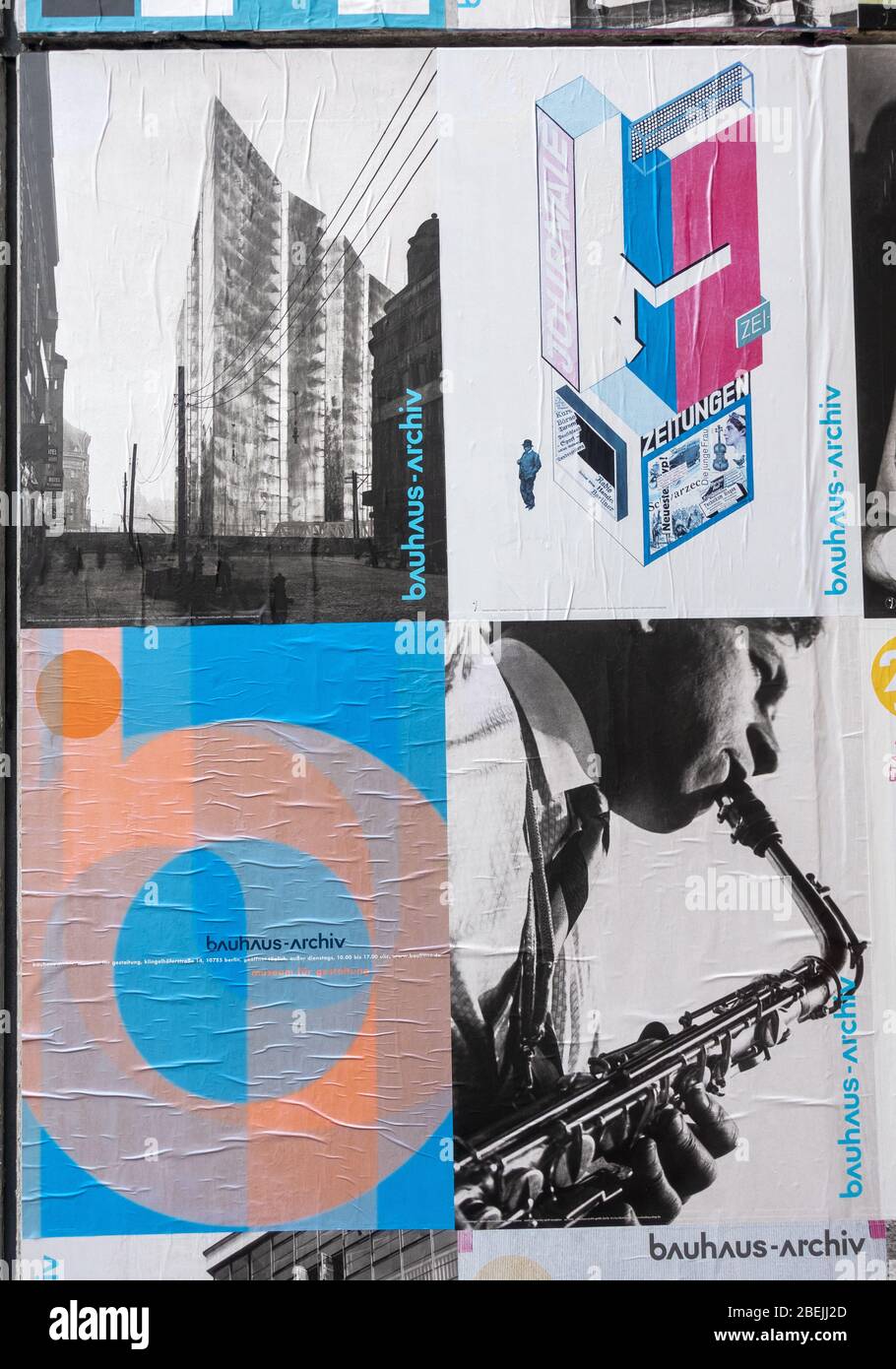 Das Bauhaus-Archiv / Museum für Gestaltung Plakate verputzt Außenwände des Bauhaus-Archivs / Museum für Gestaltung in Berlin, Deutschland Stockfoto