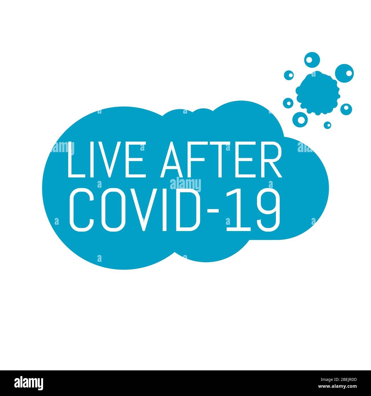 Leben nach dem Coronavirus. Schild Vorsicht Covid-19 Coronavirus. Gefahr und öffentliche Gesundheit Risiko Krankheit und Grippe Ausbruch. Pandemisches medizinisches Konzept Stockfoto