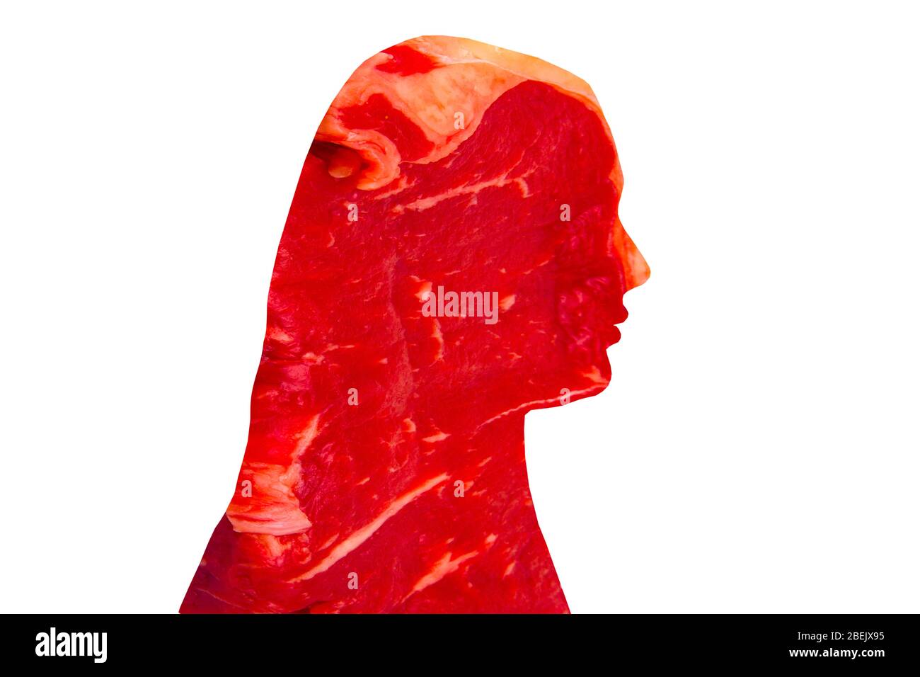 Fleisch zu essen. Stockfoto