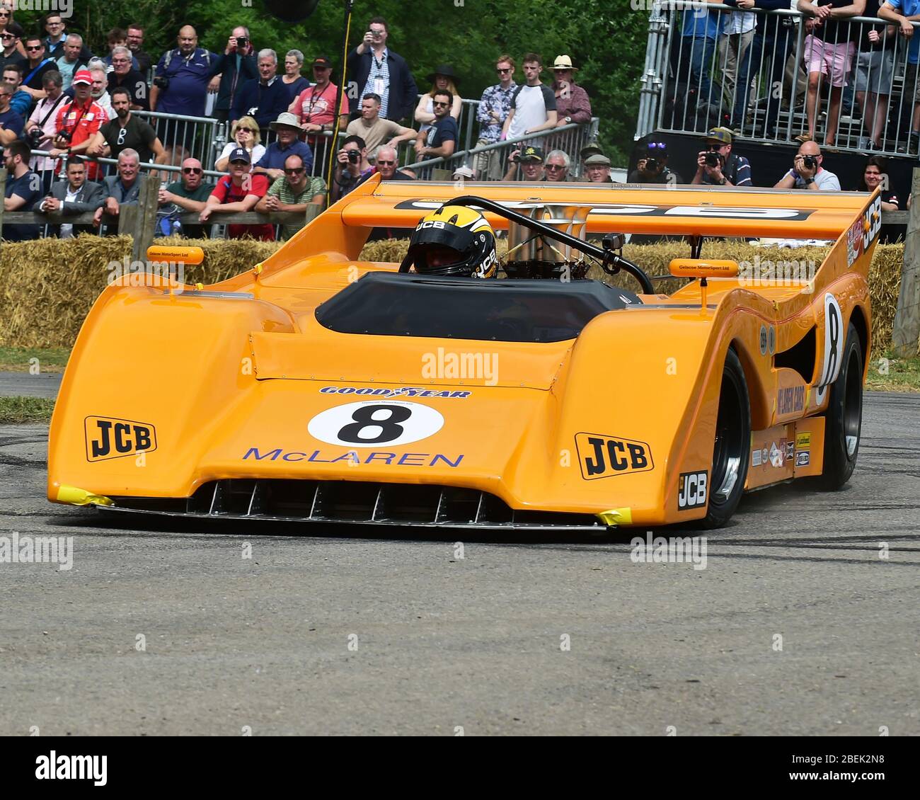 Andy Newall, McLaren Chevrolet M8F, Goodwood Festival of Speed, 2017, Peaks of Performance, Motorsport Game Changers, Automobile, Autos, Americana, Stockfoto