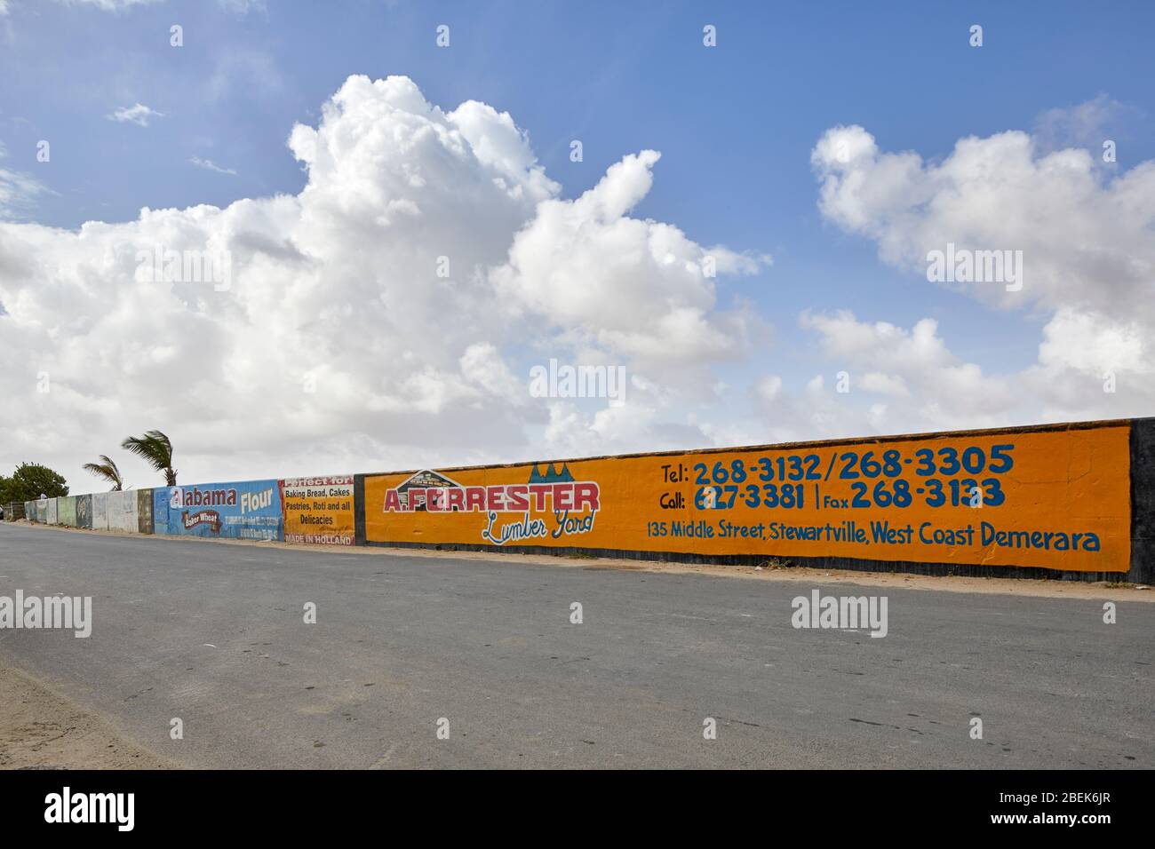 Sea Wall Seawall in Georgetown Guyana, Südamerika Stockfoto