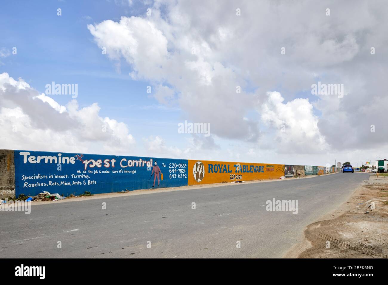 Sea Wall Seawall in Georgetown Guyana, Südamerika Stockfoto Sea Wall Seawall in Georgetown Guyana, Südamerika Stockfoto
