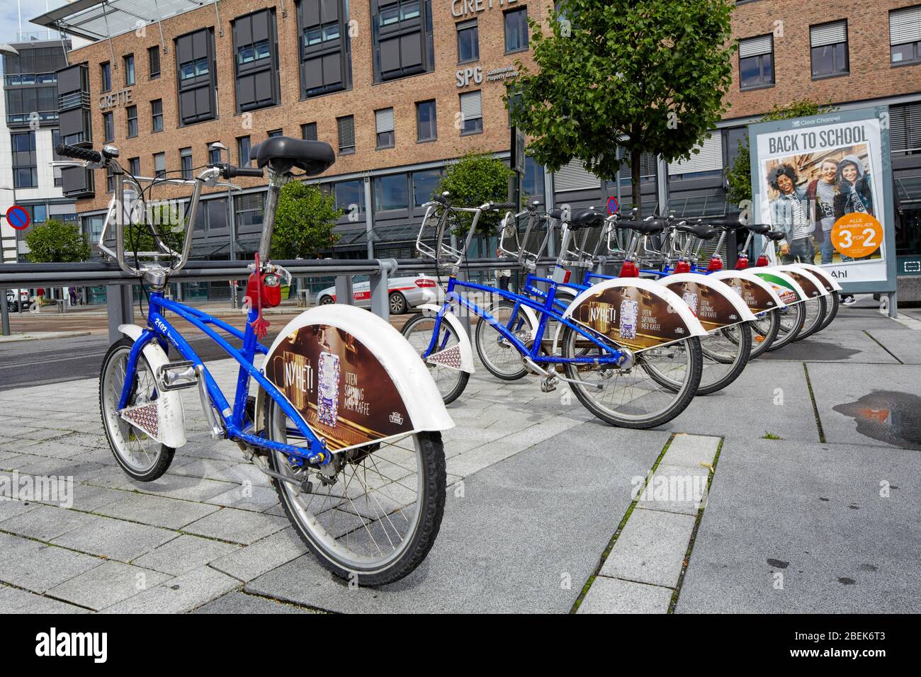 Bike-Sharing-Programm Bysykkel City Bikes Fahrradverleih in Oslo, Norwegen, Europa Stockfoto