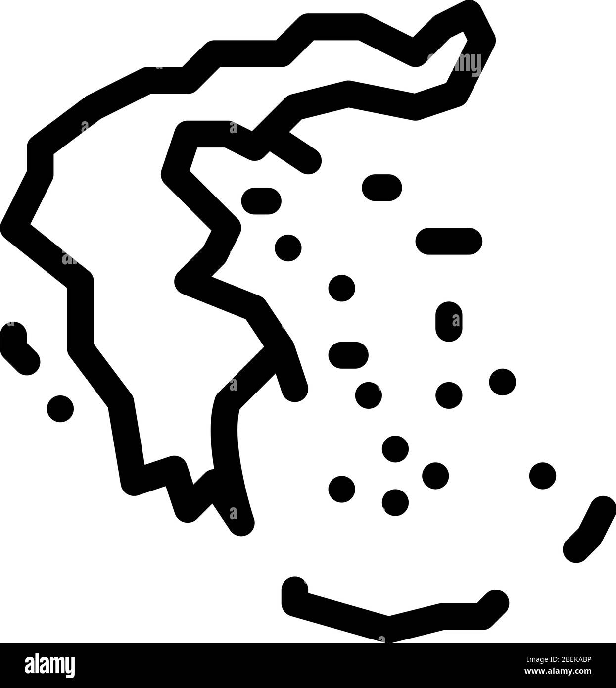 griechenland auf der Karte Symbol Vektor-Umriss Illustration Stock Vektor