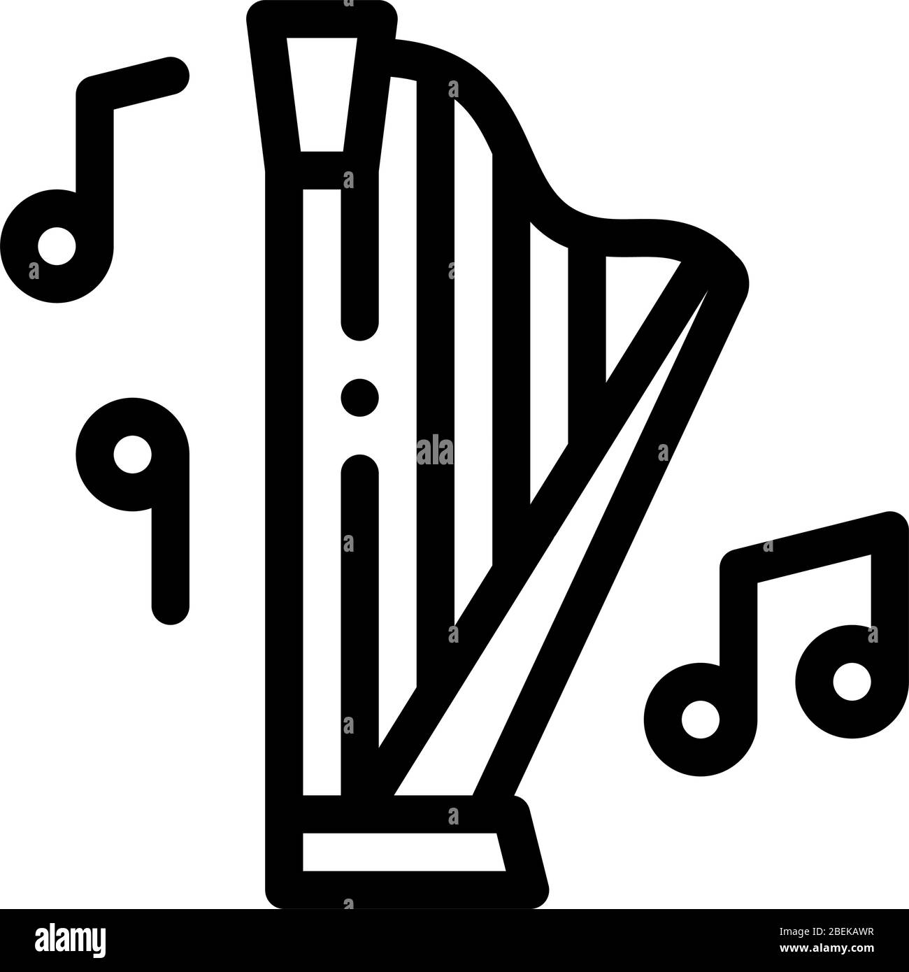 Musikalische Harfe Symbol Vektor-Umriss Illustration Stock Vektor