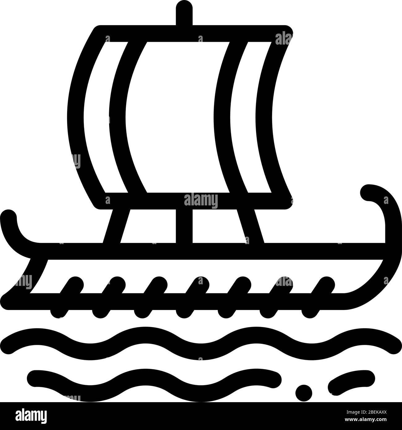 griechische Handelsschiff Symbol Vektor-Umriss Illustration Stock Vektor