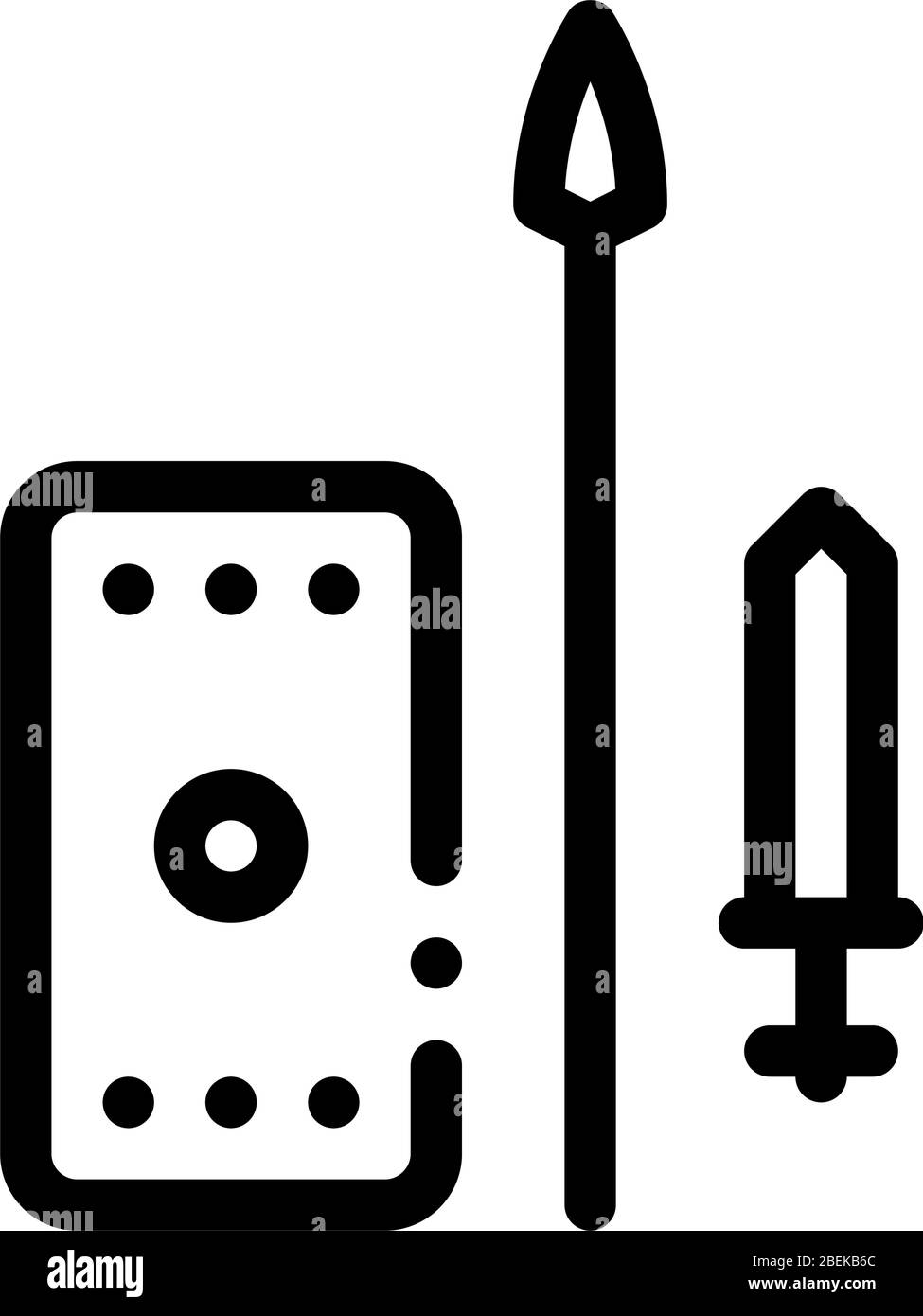 gladiator kämpft Symbol Vektor-Umriss Illustration Stock Vektor