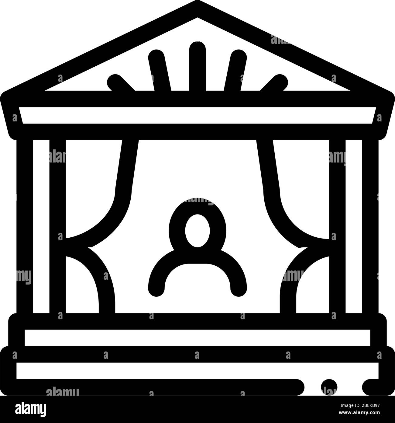 griechische antike Theater Symbol Vektor-Umriss Illustration Stock Vektor