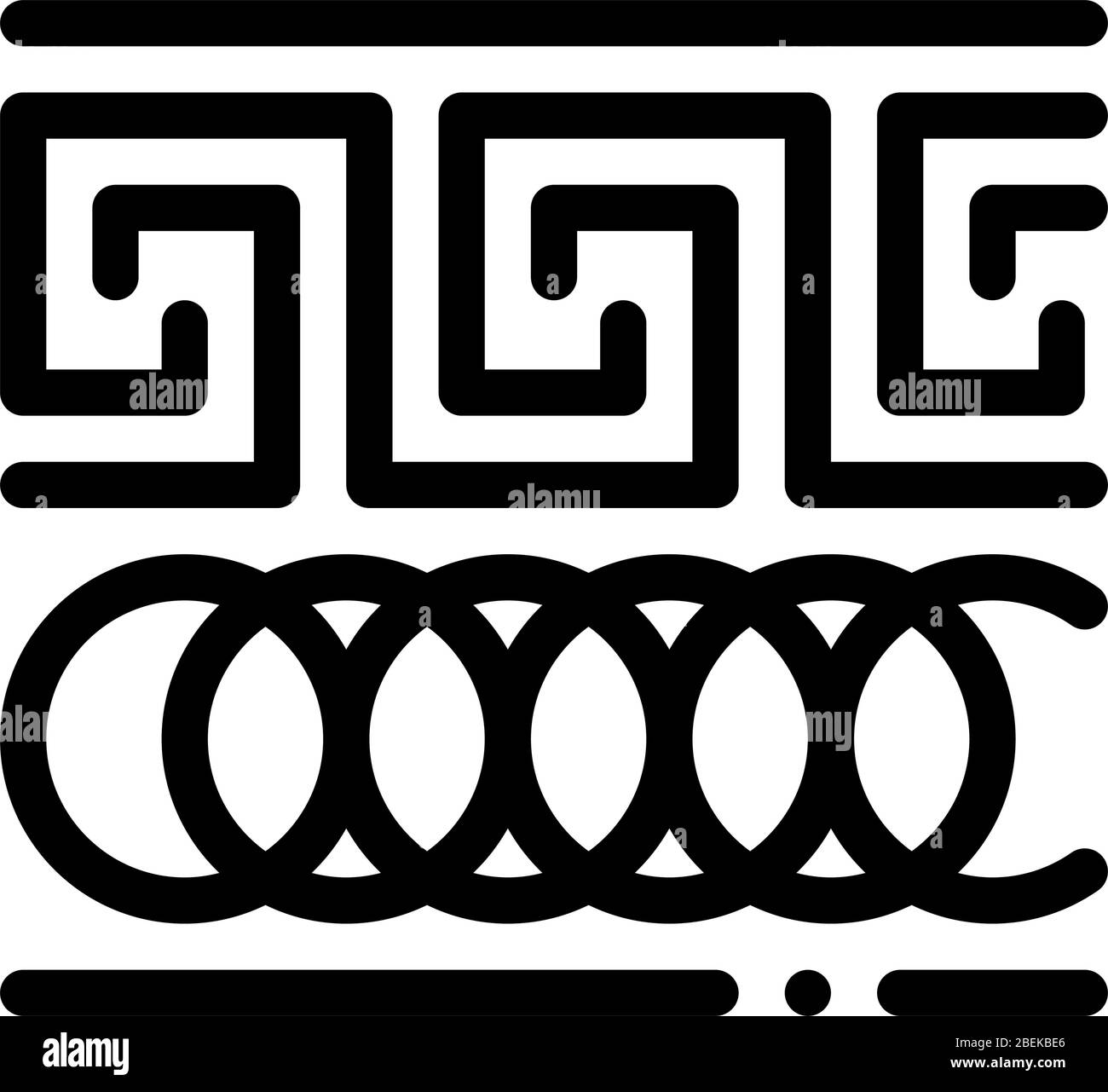 griechische Ornament Symbol Vektor Umriss Illustration Stock Vektor