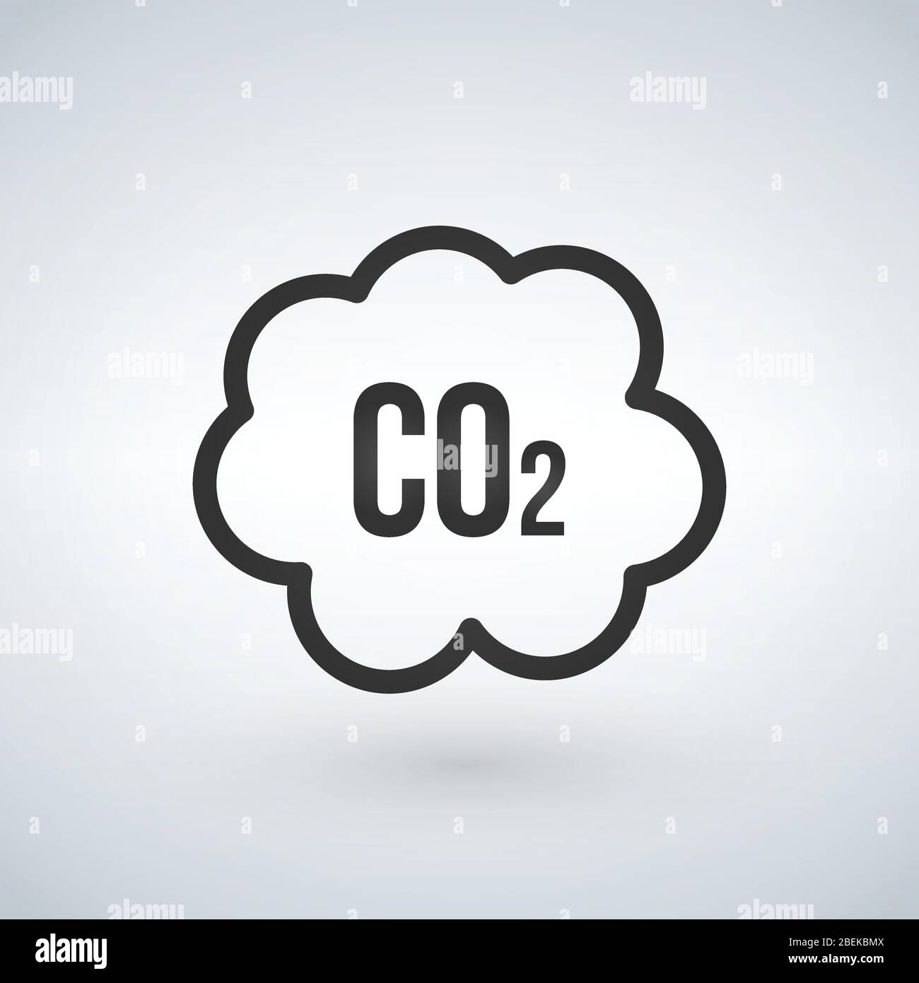 CO2 Wolke Symbol, Ökologie, saubere Umwelt Zeichen, Vektor-Illustration isoliert auf weißem Hintergrund. Stock Vektor