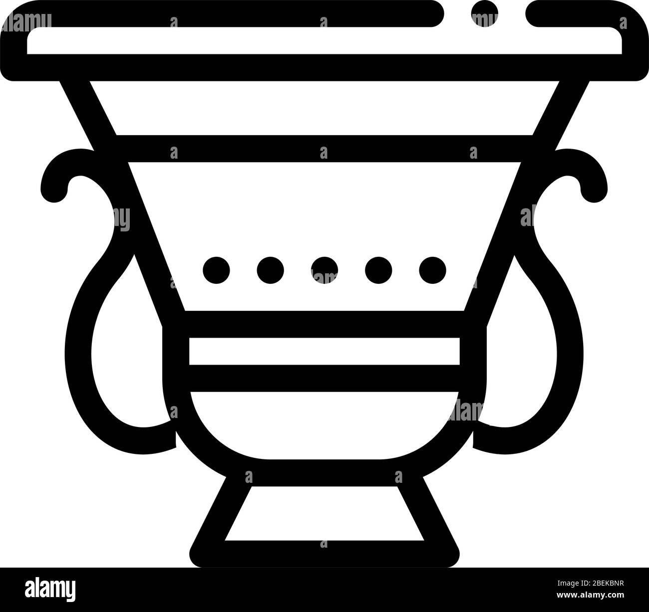Antike griechische Fest Schüssel Symbol Vektor Kontur Illustration Stock Vektor