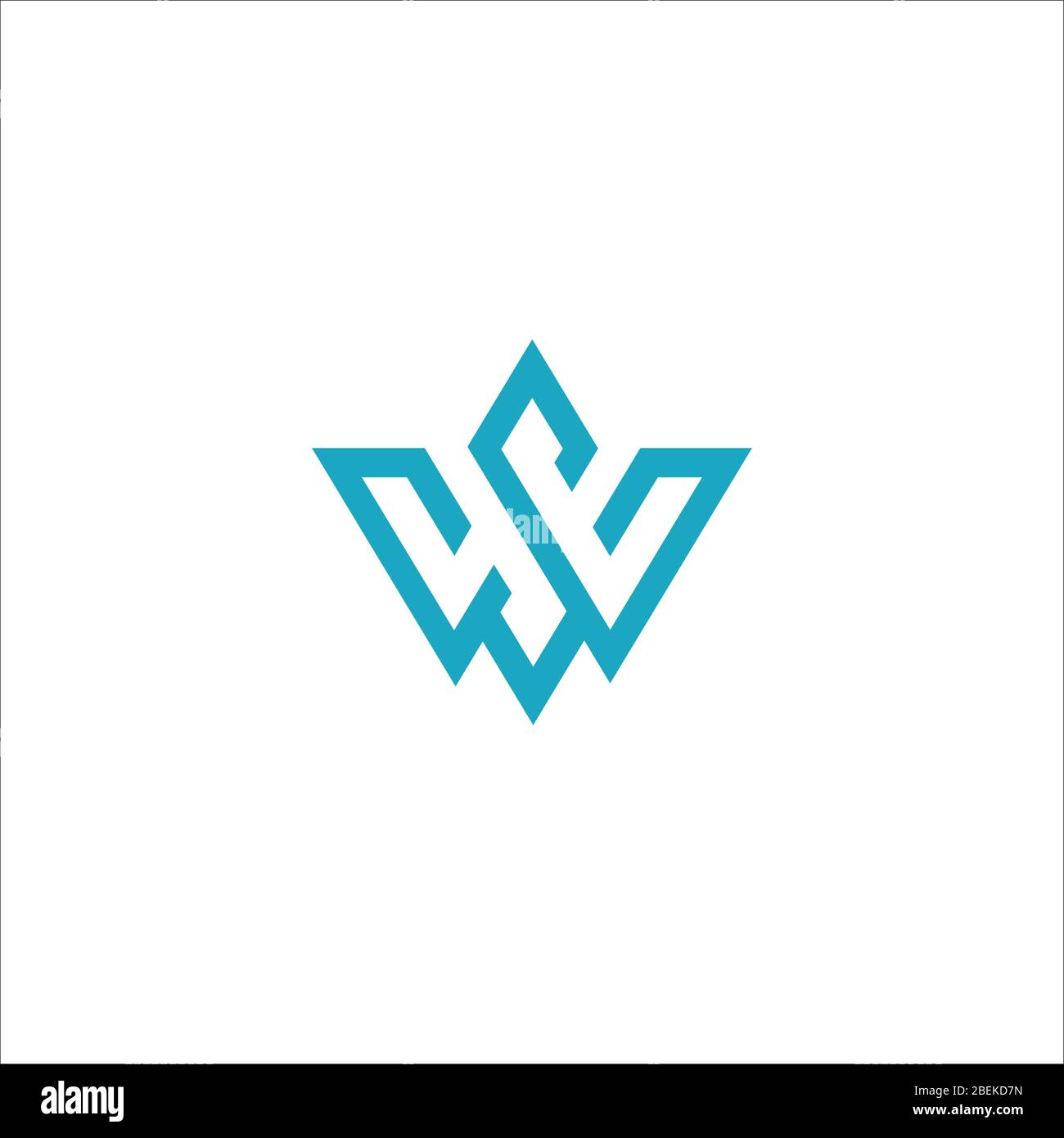 Vorlage für das ursprüngliche WS-Logo oder das sw-Logo Stock Vektor