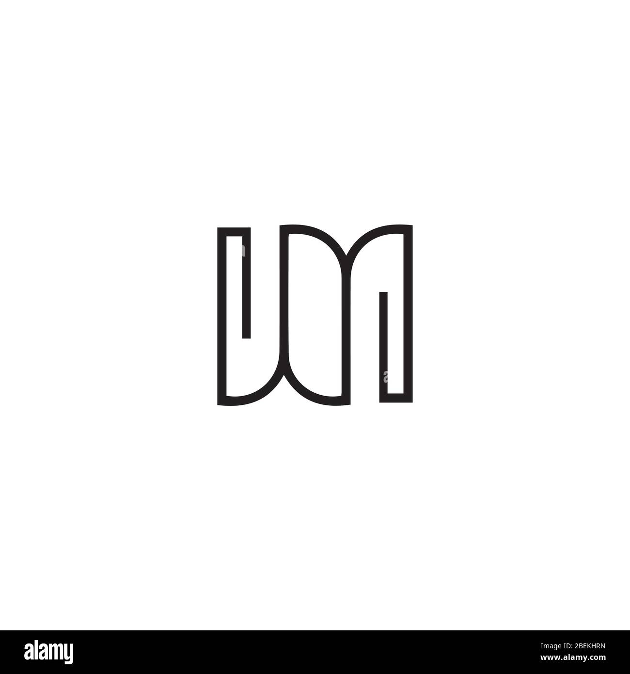 Vorlage für das WM-Logo oder das mw-Logo als Vektor-Design Stock Vektor