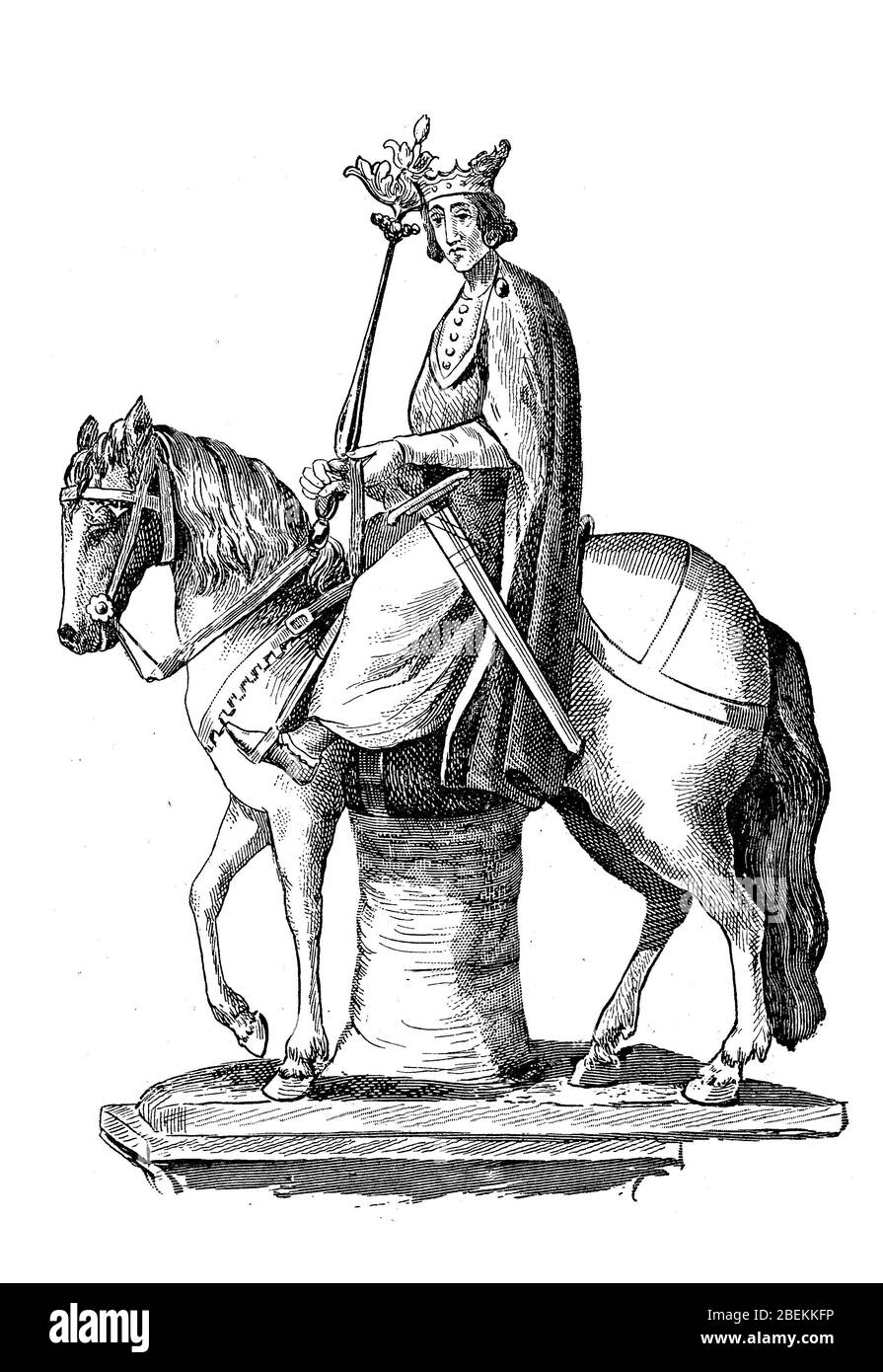 Reiterstandbild Rudolf von Habsburg, an der Fassade des Straßburger