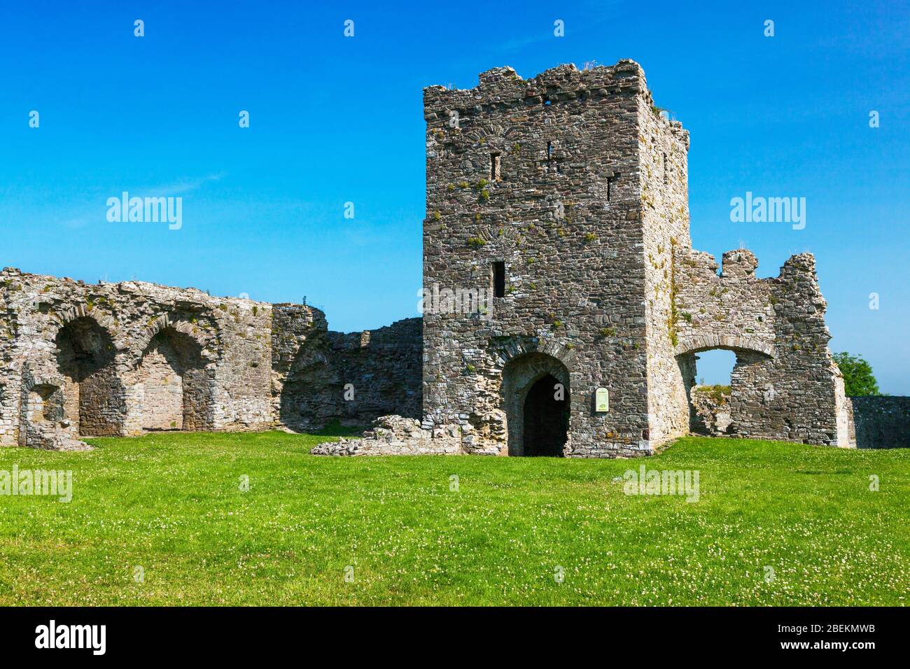 Llansteffan Castle, Carmarthenshire, Wales, Großbritannien Stockfoto