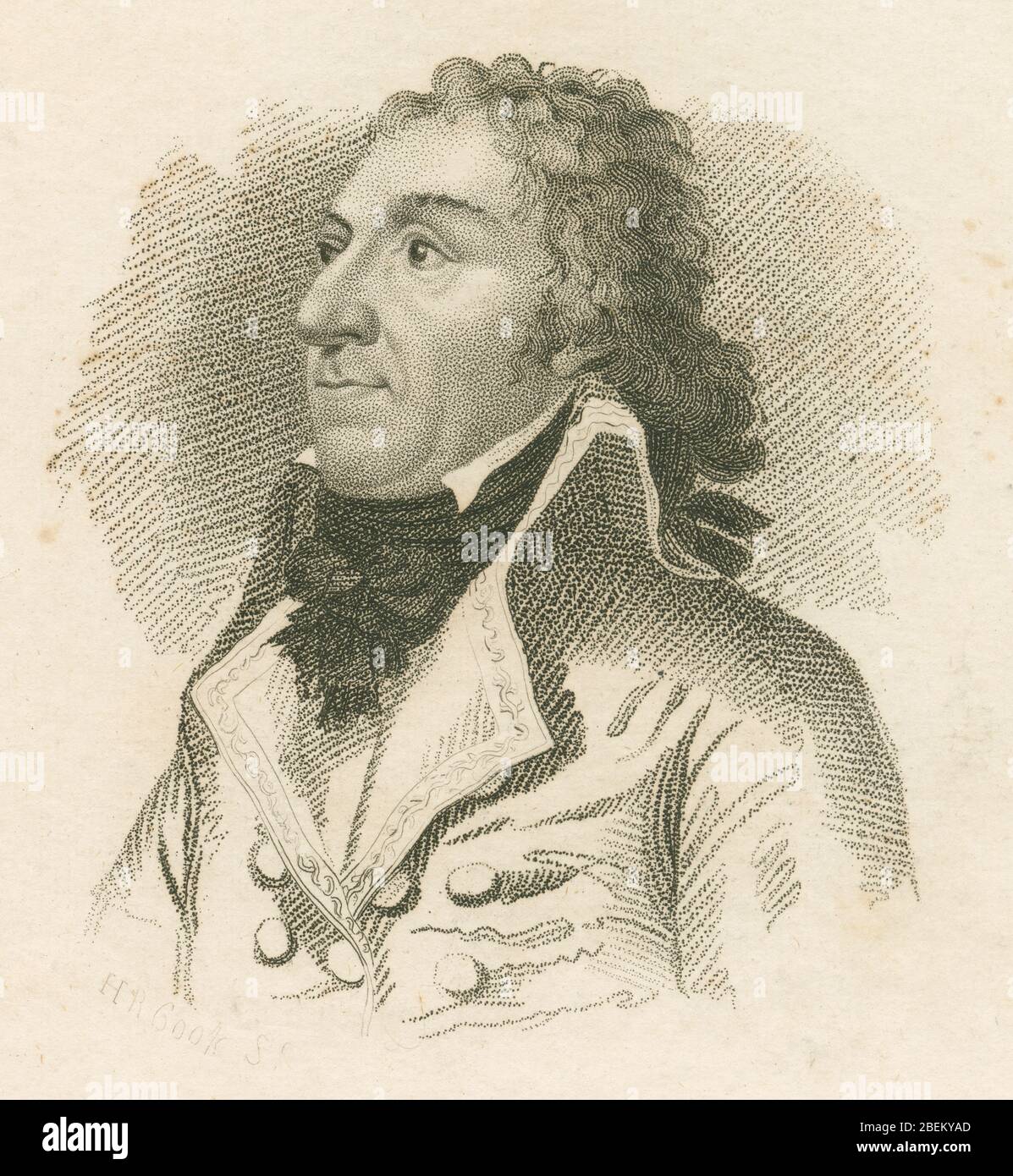 Antike 1807 Gravur, General Bournonville. QUELLE: ORIGINALGRAVUR Stockfoto