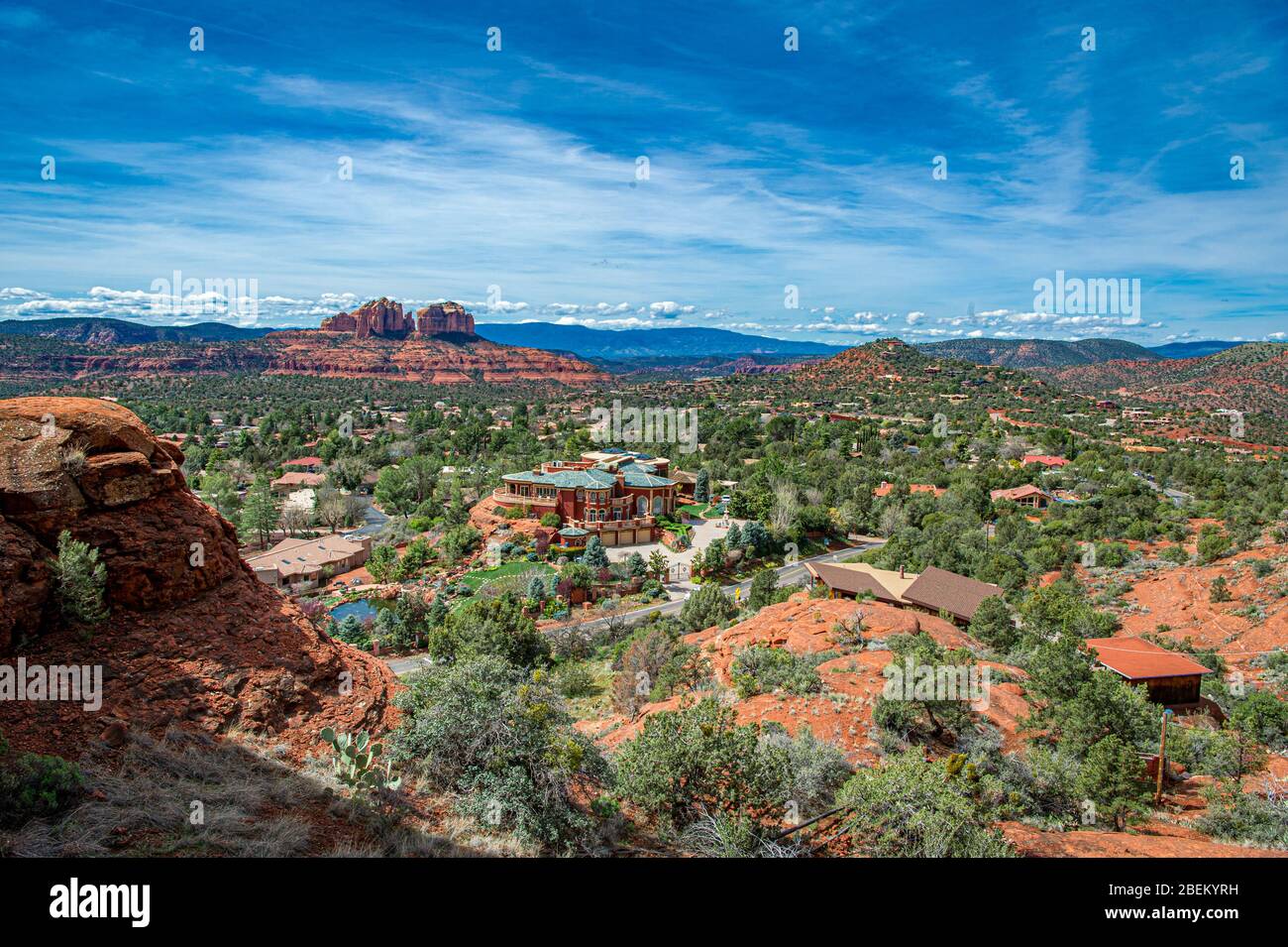 Wandern in Sedona Arizona mit der Familie Stockfoto