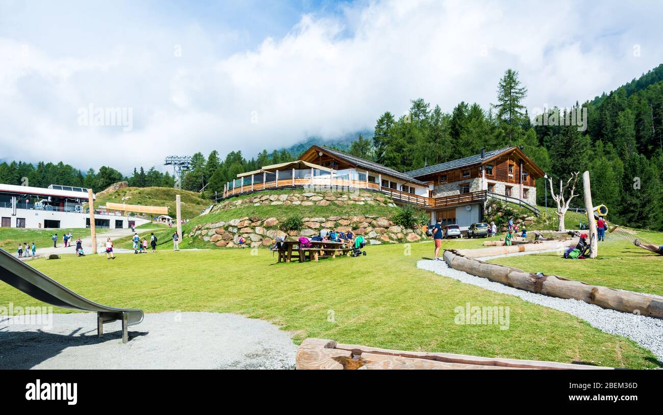 Berghütte im Pejo-Tal, Trentino-Südtirol, Norditalien, Europa - 10. august 2019 Stockfoto