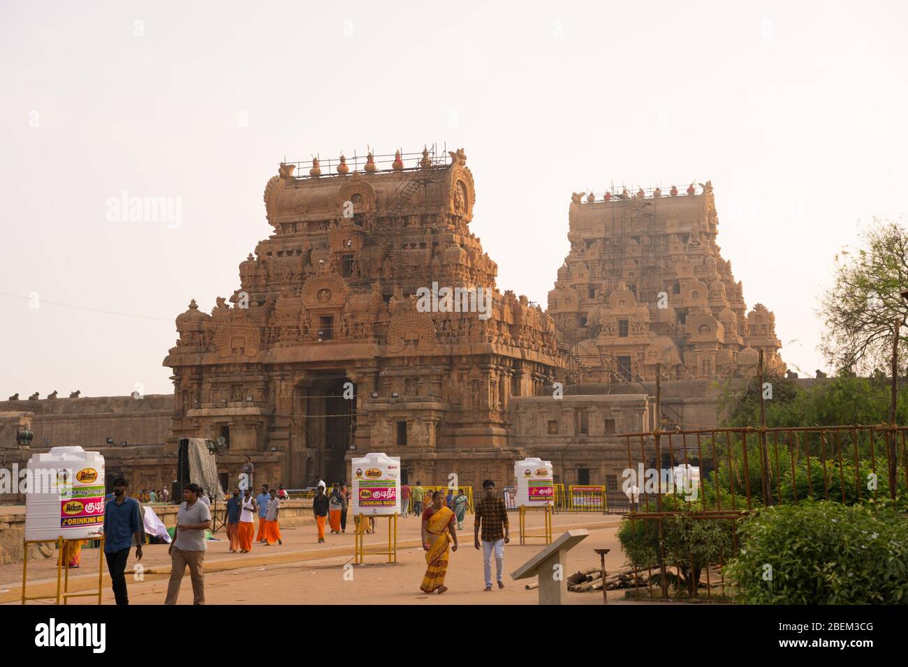 Ein buntes Bild des Eingangstors des lord Bragadeeswarar Tempels in tanjavur in Tamil Nadu Indien Stockfoto