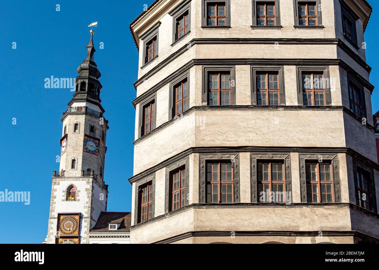 Alter Rathausturm und Waagenhaus, Görlitz (Görlitz), Deutschland Stockfoto