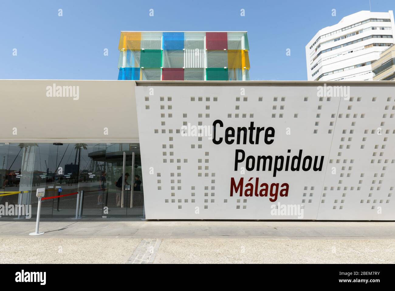 MALAGA, SPANIEN - 3. SEPTEMBER: Zentrum Pombidou in Malaga Spanien Stockfoto