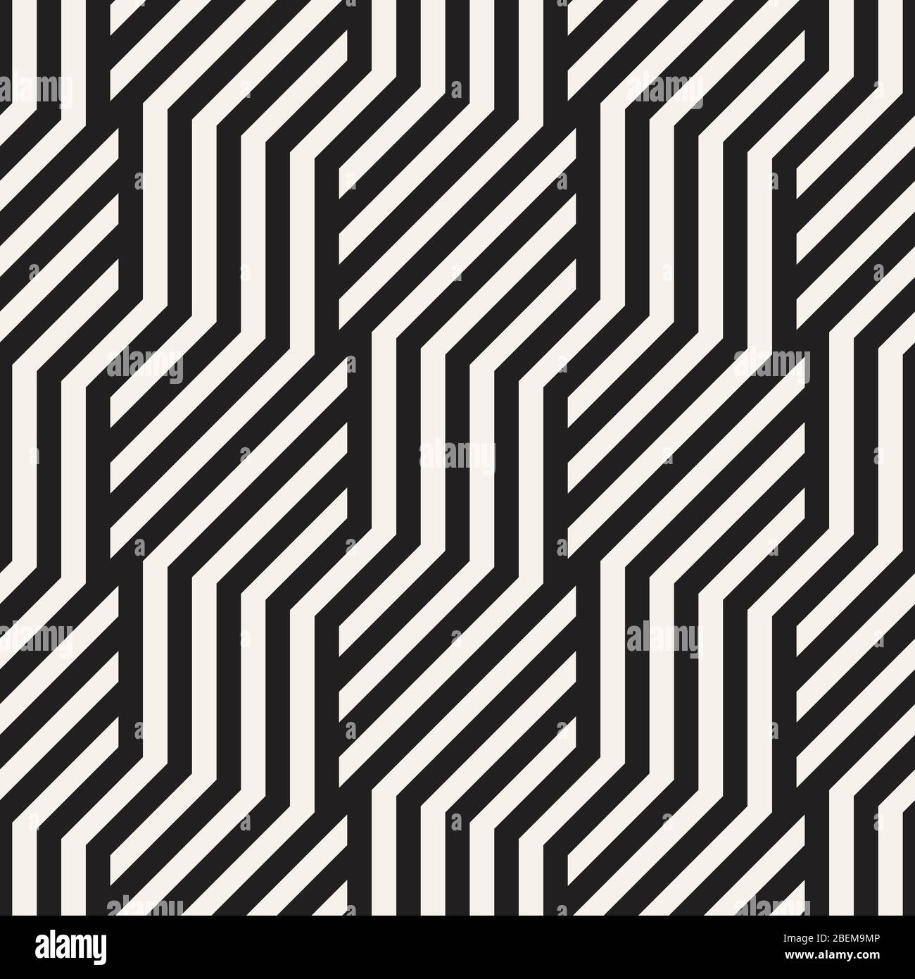 Vektor nahtlose geometrische Muster. Moderne Interlaced Linien abstrakte Textur. Polygonales lineares Raster aus gestreiften Elementen. Stock Vektor